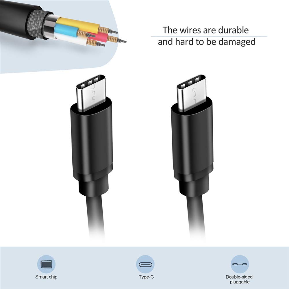 5ft USB-C to USB-C Fast Charging Cable for Oculus Quest 1/2 VR Headset - Nylon Braided, High-Speed Data Sync & Power Delivery - Perfect for Gaming, VR Accessories & Mobile Devices