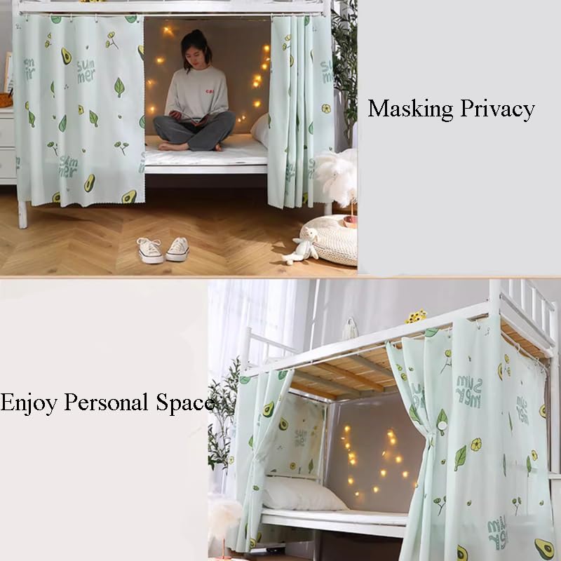 Breathable Blackout Canopy Curtain for Bottom Bunk Bed - Single Bed Privacy Drapes with Rope & Loop, Dust-Proof Shading for Dorm, Home & Loft Underbed Tent | Perfect for College Dorms, Kids' Rooms & Small Space Privacy Solutions