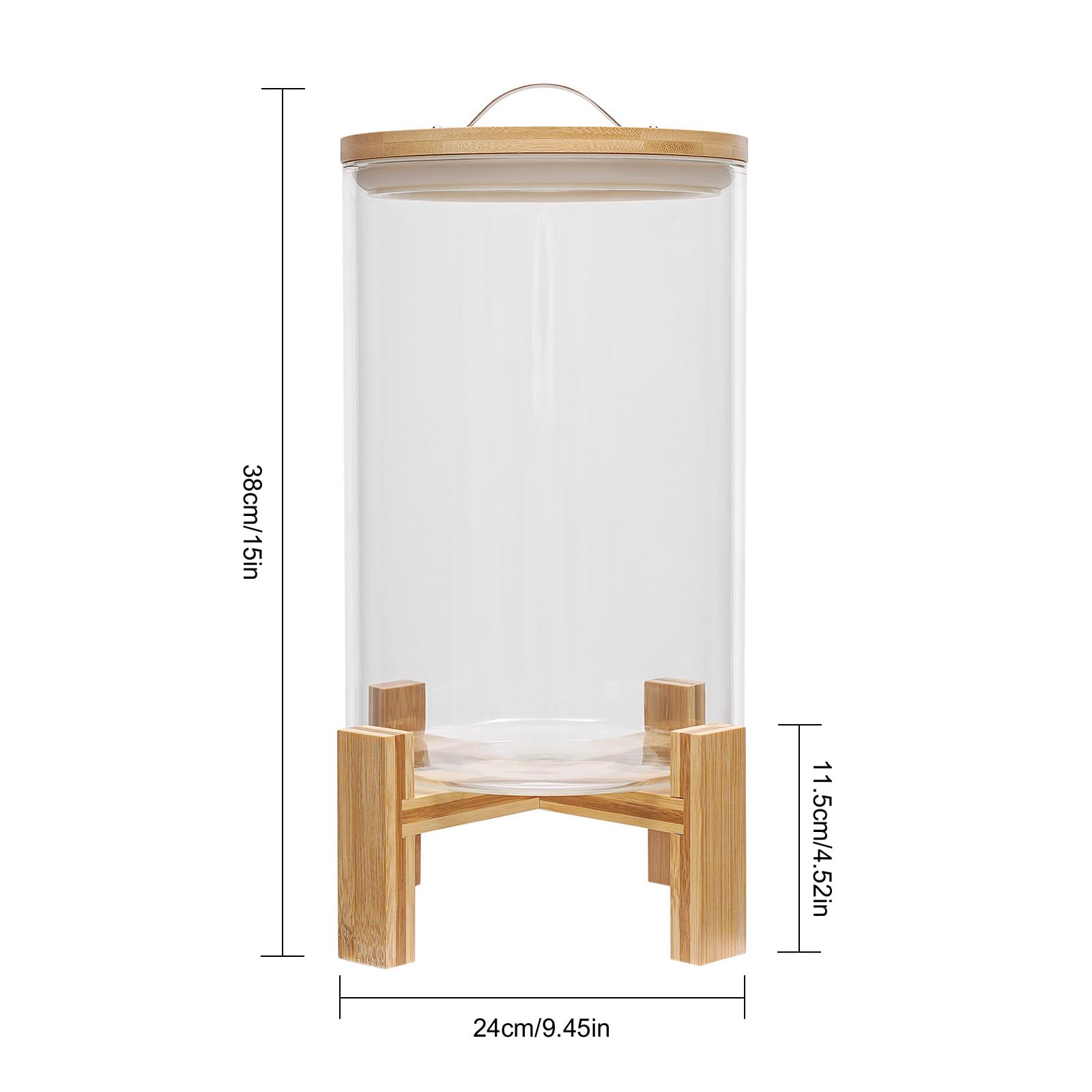 Premium 11L Glass Rice Dispenser with Airtight Lid - Food Storage Container for Rice, Cereals, Flour & Sugar - Space-Saving Kitchen Organizer for Pantry, Countertop & Dining Room Use