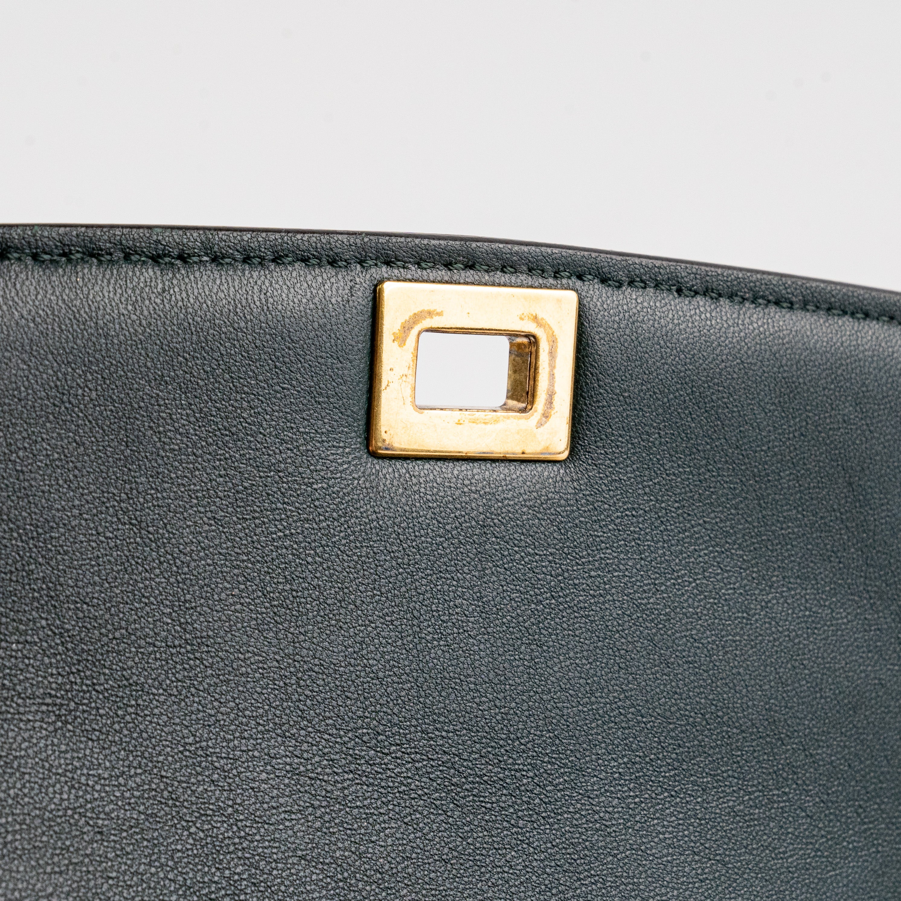 Celine Teen Box Bag in Dark Green | Genuine Leather Crossbody Purse for Women | Perfect for Work, Travel & Everyday Use