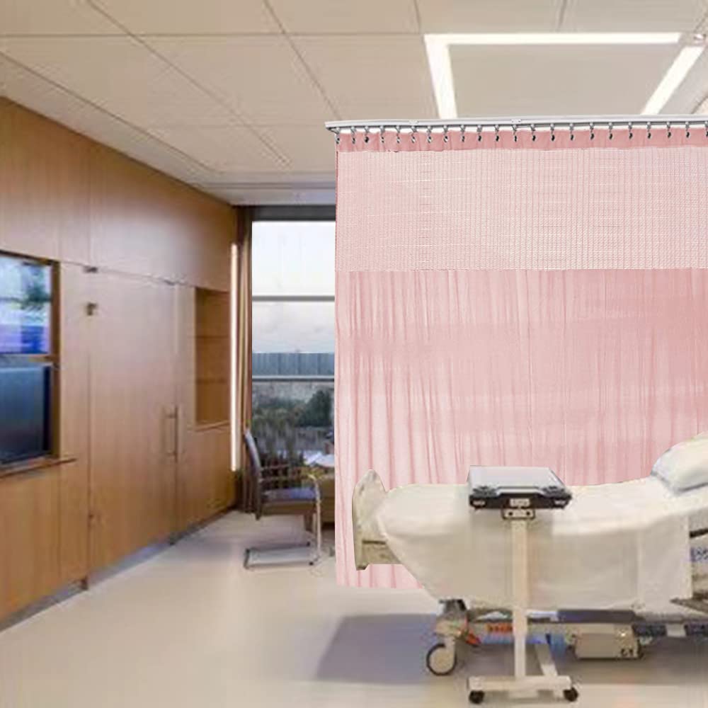 Feeniibuk 10ft x 8ft Hospital Privacy Curtains - Medical Room Divider Drapes with Grommets for Clinics, Patient Cubicles & Healthcare Facilities (Pink, 1 Panel) | Ideal for Creating Private Spaces in Hospitals, Exam Rooms & Nursing Homes