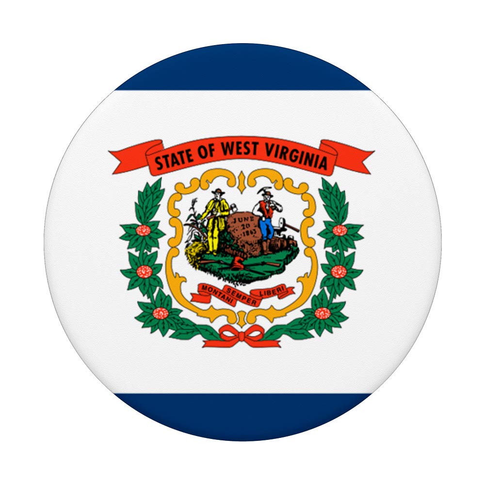 West Virginia Flag PopSockets PopGrip - Interchangeable Phone & Tablet Stand with Swappable Base | Perfect for WV Pride, College Dorms & Tailgating