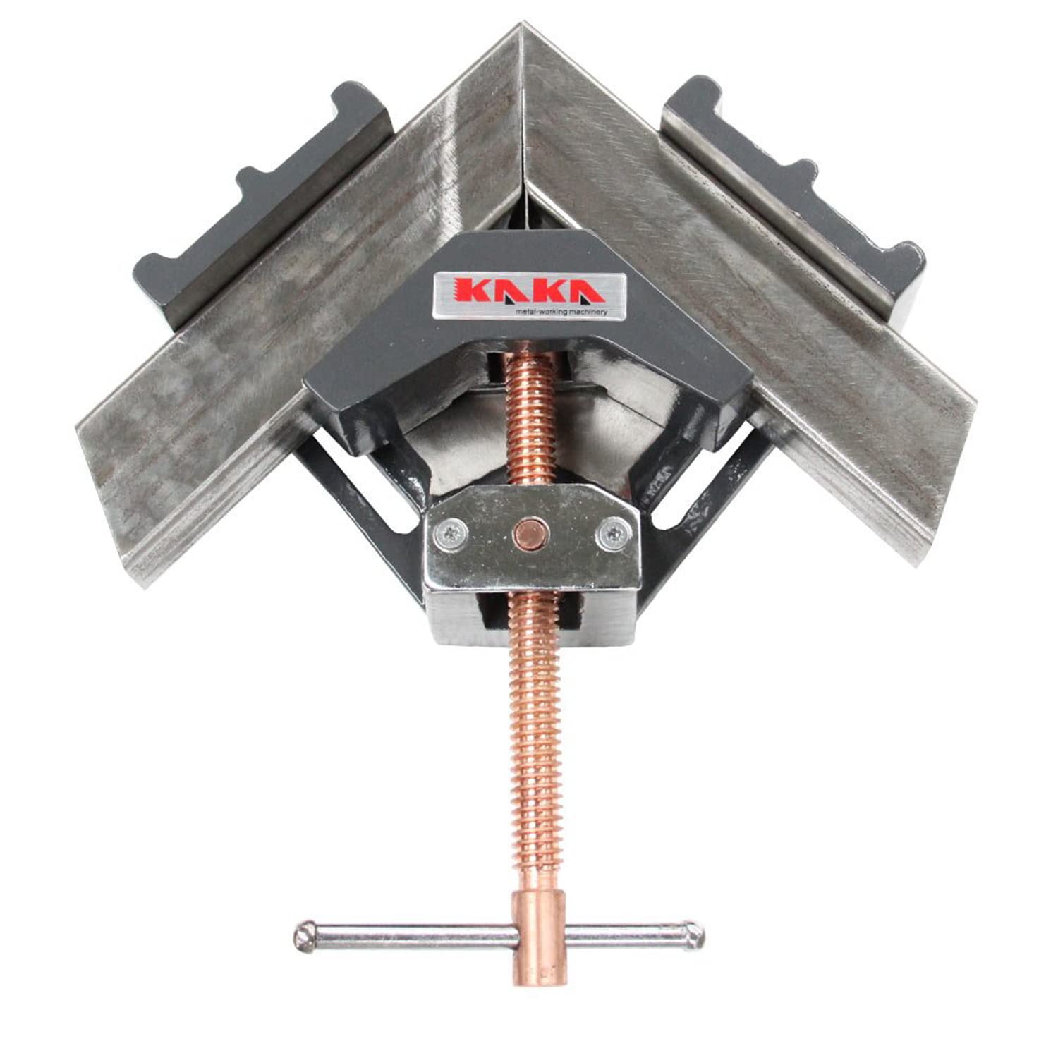 KAKA INDUSTRIAL AC-100 Heavy Duty 90 Degree Angle Clamp Vice - Solid Cast Iron Welding Clamp for Metalworking, Woodworking & DIY Projects - Perfect for Welding, Carpentry and Workshop Applications