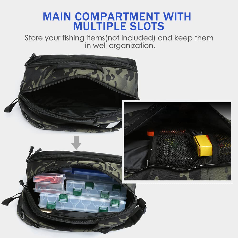 Qingyuan Fishing Shoulder Bag - Waterproof Travel Carry Bag with Reel Storage for Outdoor Fishing & Camping | Perfect for Anglers & Travel Enthusiasts