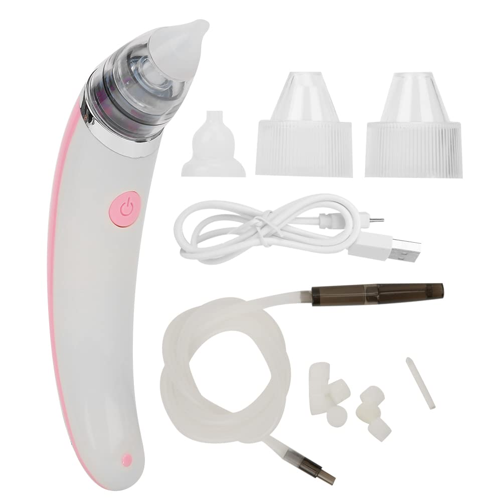 Electric Baby Nasal Aspirator & Earwax Cleaner - 3-in-1 Safe Suction Device for Newborns & Toddlers (Pink) | Gentle Nose Cleaning & Blackhead Removal for Infants | Perfect for Congestion Relief & Daily Hygiene Care