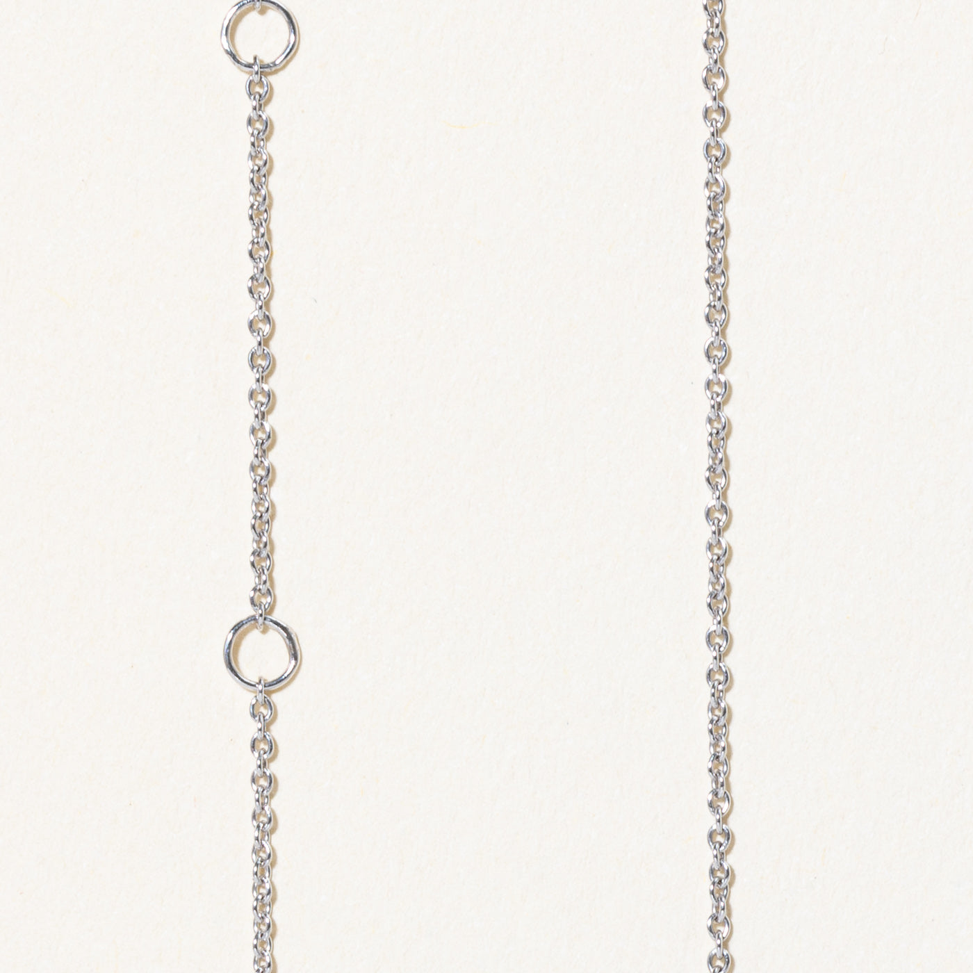 10k White Gold Rolo Link Chain Necklace - 17