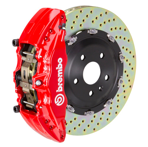 Brembo GT 6-Piston Front Big Brake Kit (Red, Drilled) for 2022-2025 Jeep Grand Cherokee All Models & L - High Performance Braking System for Off-Road & Street Driving
