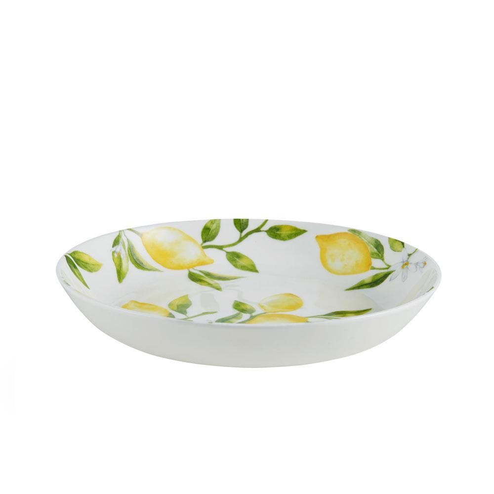 Premium Lemons Pasta Bowls - Set of 4 Ceramic Dinnerware, 34oz Large Serving Bowls for Pasta, Salad, Soup & Dessert | Durable & Microwave Safe | Perfect for Italian Meals, Family Dinners & Restaurant Use