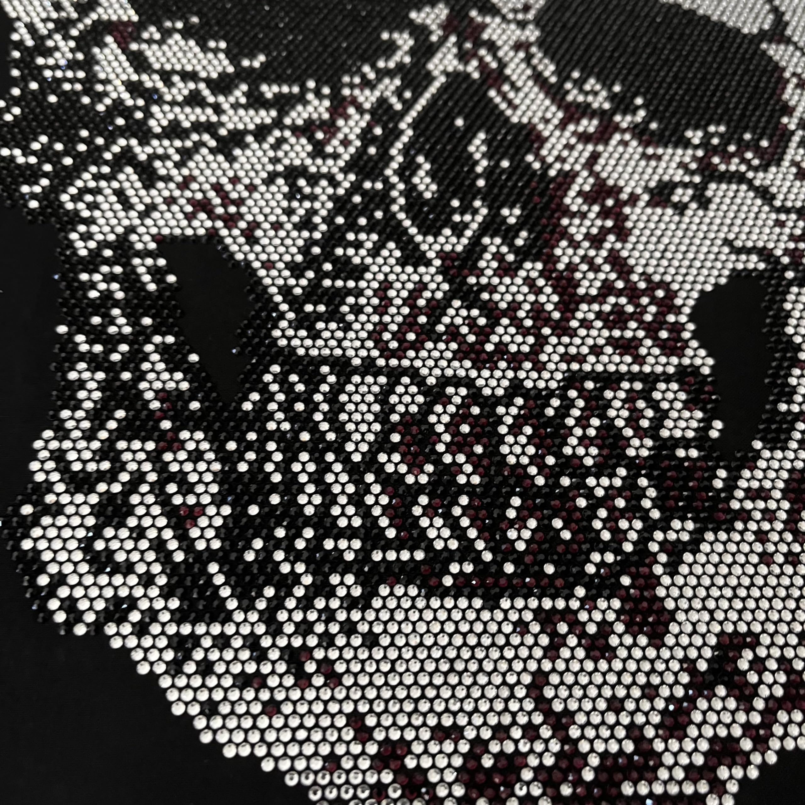 Rhinestop Purple Skull Iron-On Rhinestone Design - Hotfix Rhinestones & Crystal Skull Patch for DIY Clothing, Hats, Bags - Perfect for Halloween Costumes, Gothic Fashion, and Punk Style Outfits