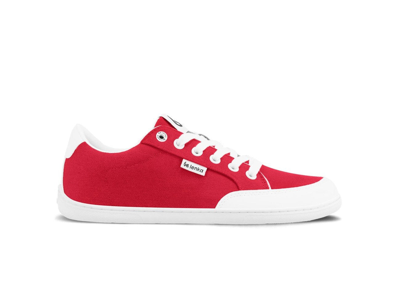 Barefoot Sneakers for Women & Men - Be Lenka Rebound Minimalist Shoes in Red & White | Lightweight Zero Drop Footwear for Running, Walking & Everyday Comfort