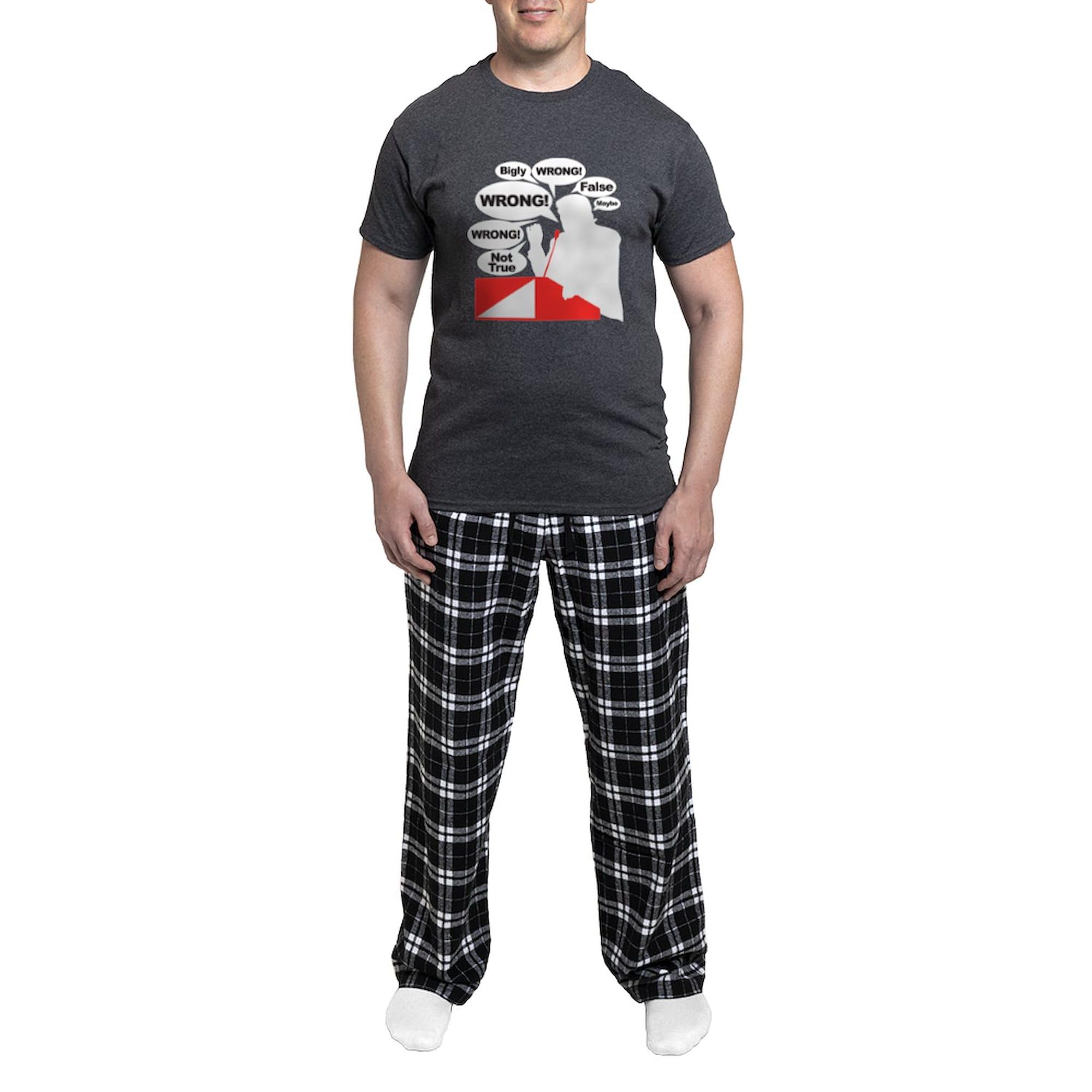 Donald Trump Mr. Right Men's Charcoal Novelty Pajamas - Funny Political Sleepwear for Trump Supporters - Perfect for Christmas Gifts, Birthday Presents & Political Events