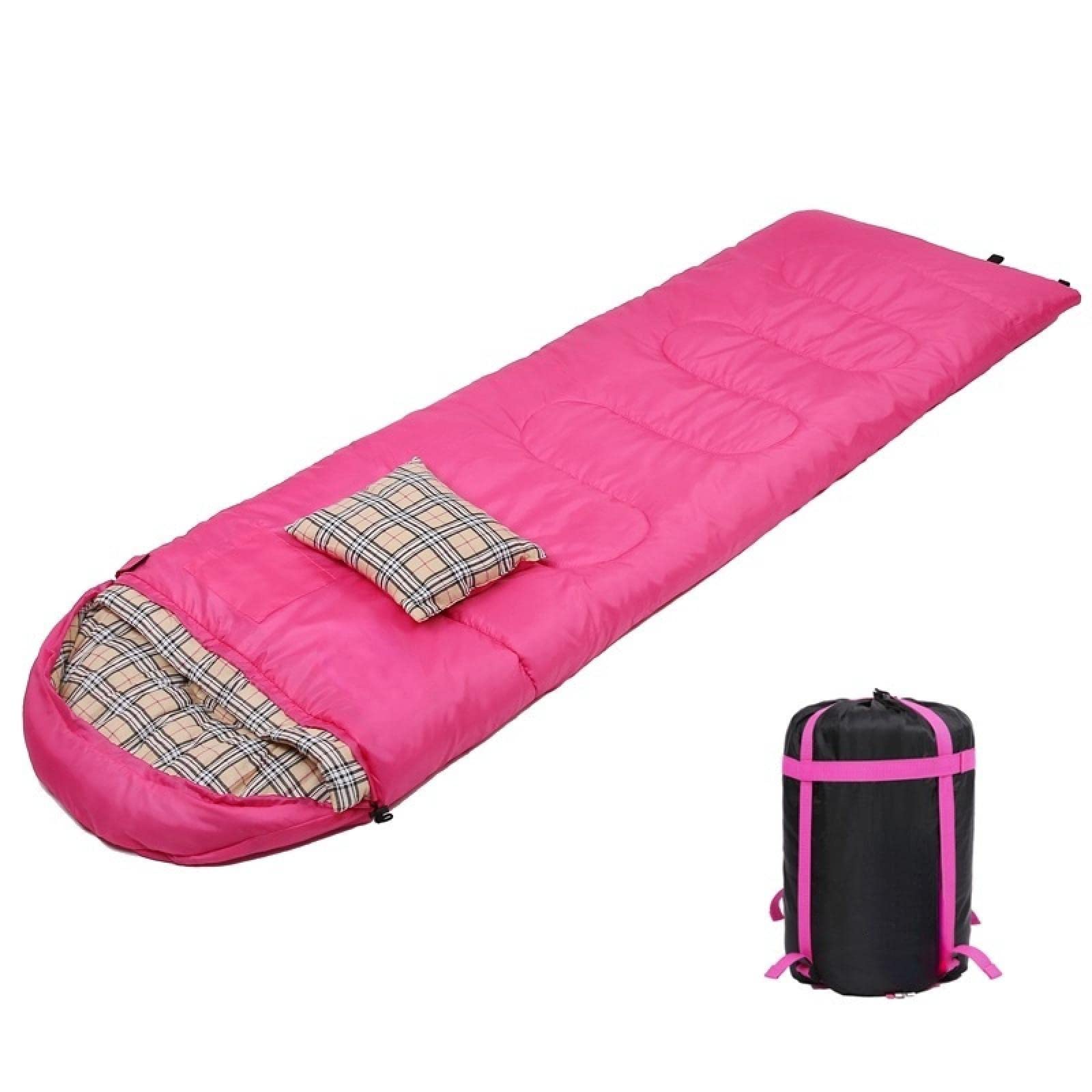 Lightweight Outdoor Sleeping Bag for Adults & Kids - Soft Warm Winter Sleeping Bag with Pillow & Carry Sack - Perfect for Hiking, Camping, Backpacking & Travel Adventures