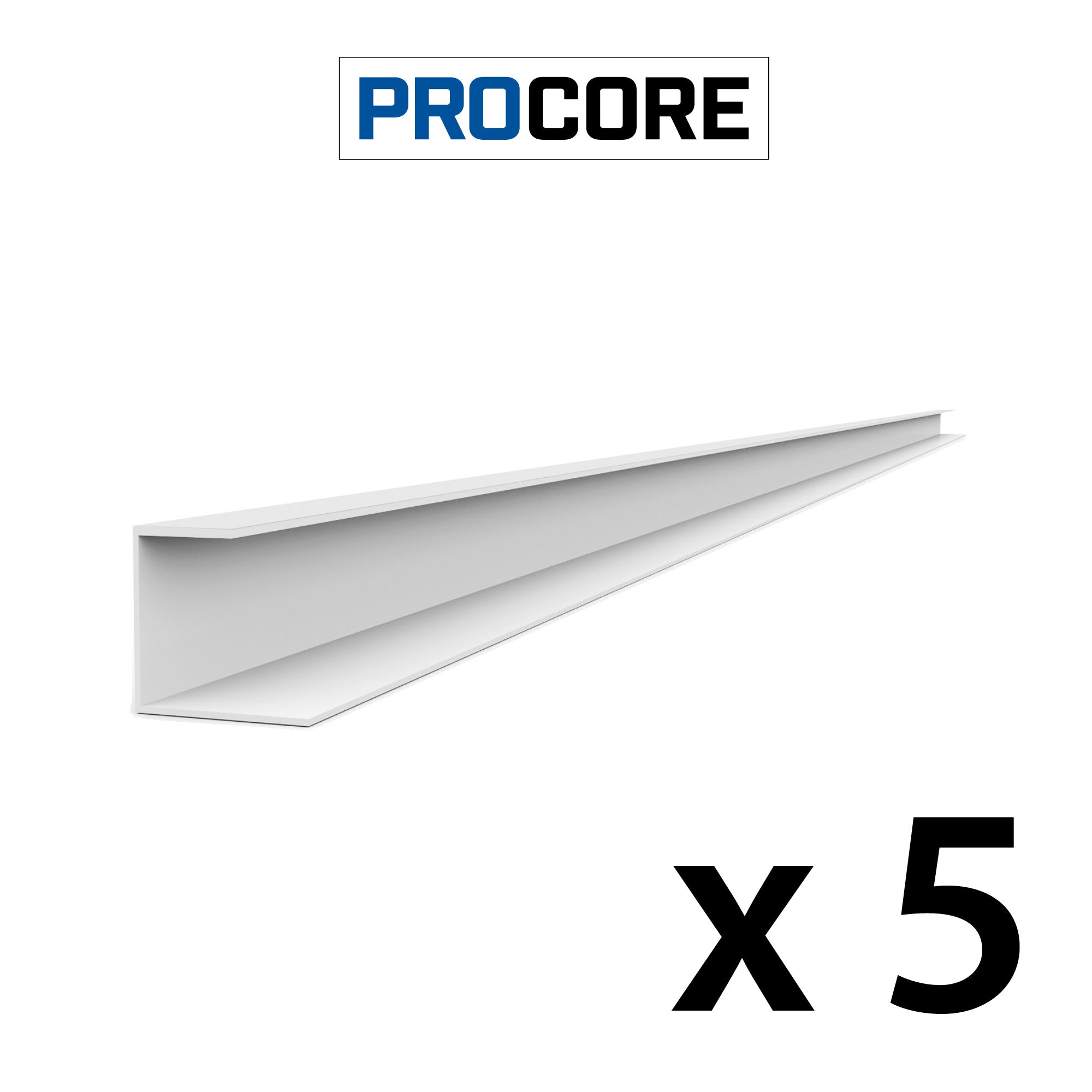 8 ft. PROCORE PVC J Trim Pack - Durable Exterior Trim for Siding, Soffit & Fascia - Perfect for Home Improvement & Construction Projects