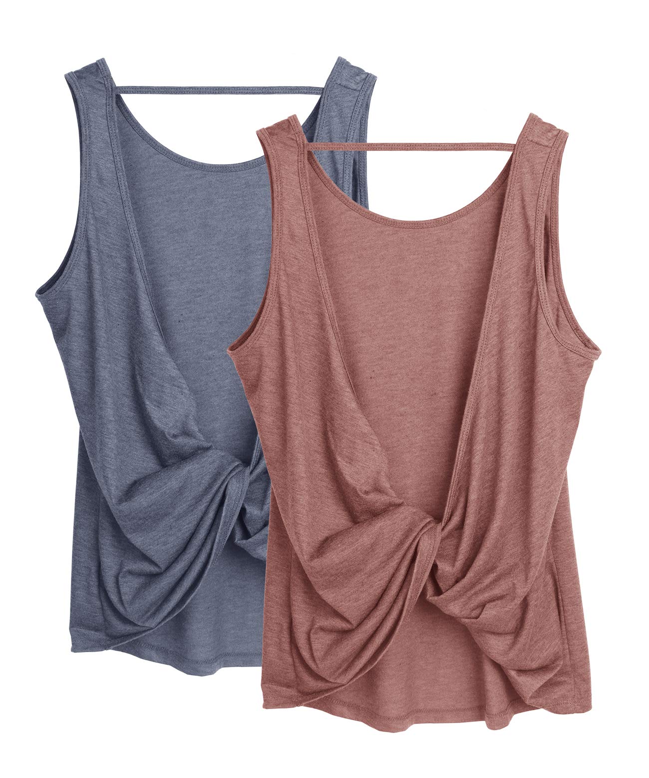 Icyzone Women's Open Back High Neck Workout Tank Top - Breathable Athletic Gym Shirt for Yoga, Running & Fitness Training