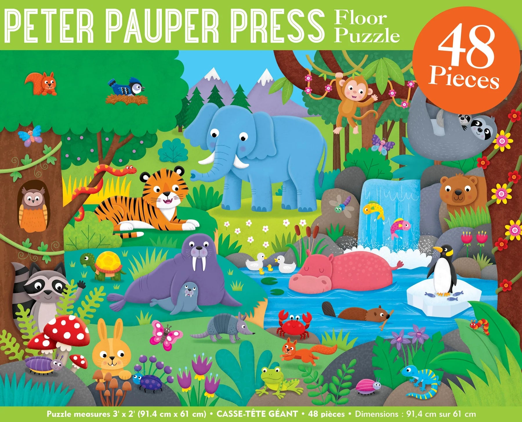 Animal Kingdom Floor Puzzle for Kids - Educational Jigsaw Puzzle with Wild Animals - Perfect for Playrooms, Classrooms & Family Game Nights