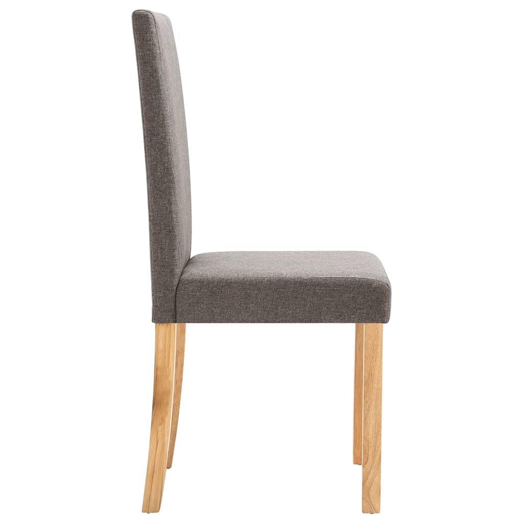 SKM Modern Dining Chairs Set of 4 - Taupe Fabric Upholstered Kitchen Chairs with Sturdy Metal Legs - Comfortable Seating for Dining Room, Kitchen, Breakfast Nook and Small Spaces
