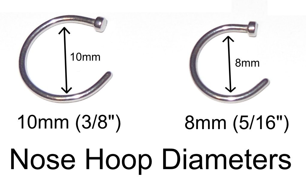 Stainless Steel Nose Hoops Set - 18G 5/16