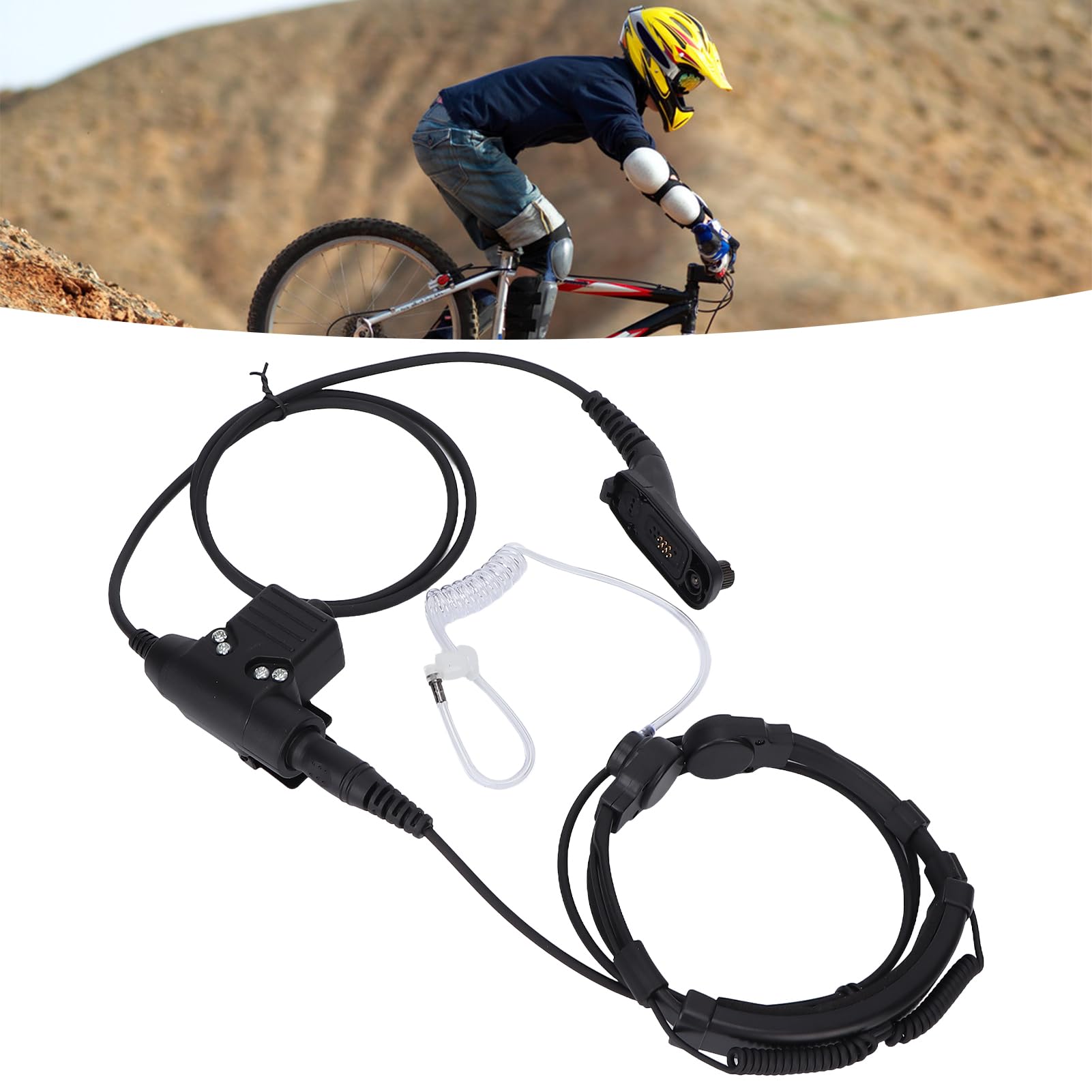 7.1mm Throat Mic Earpiece with U94 PTT - Retractable Talkie Headset for Motorola XIR P8268 P8668 - Hands-Free Communication for Security, Construction & Outdoor Activities