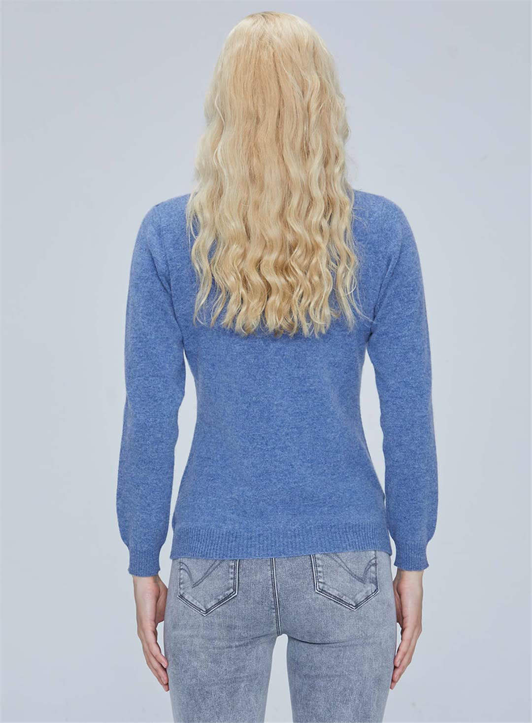 100% Merino Wool Women's V-Neck Sweater - Soft & Warm Knitted Pullover for Autumn Winter - Cozy Cashmere-Like Jumper for Women | Perfect for Office, Travel & Casual Outfits