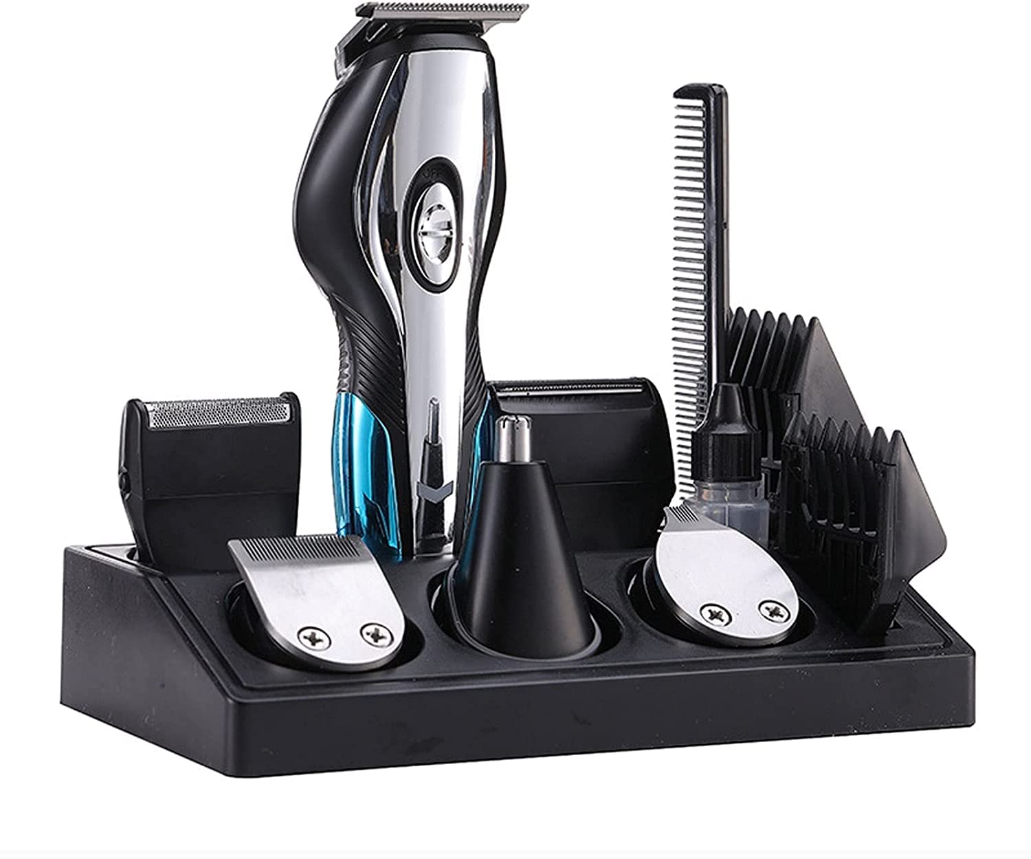 Professional Hair Clippers for Men - USB Rechargeable 6-in-1 Electric Hair Trimmer & Beard Shaver Kit - Barber Grooming Set with Adjustable Blades - Perfect for Home Haircuts, Beard Trimming & Professional Salon Use