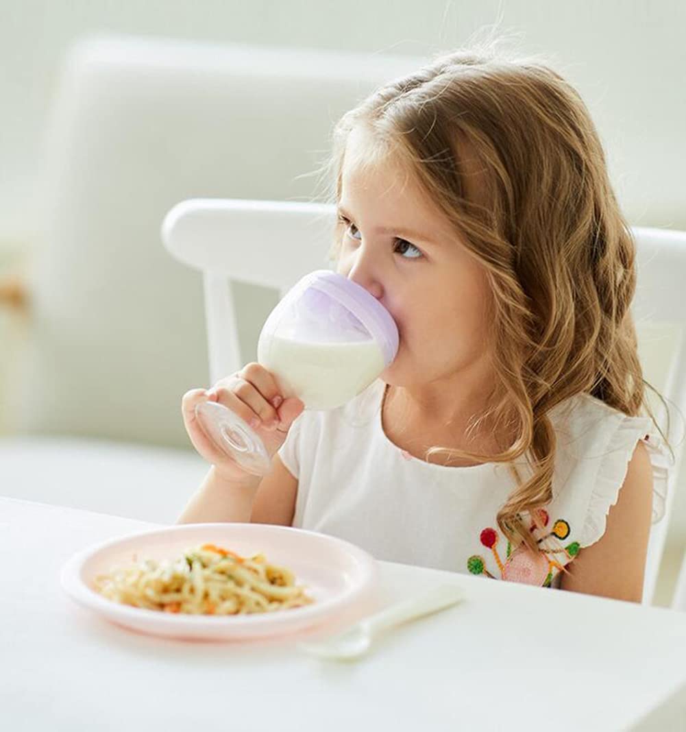 **Purple Plastic Sippy Cup with Lid - Wine Glass Style for Baby & Kids - Perfect for Milk, Juice & Beverages - Ideal for Birthday Parties, Christmas & New Year Celebrations**