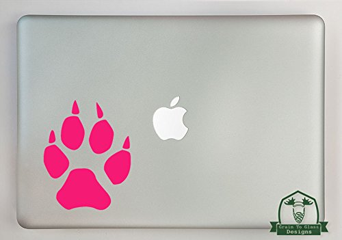 Wolf Paw Print 13 Inch Laptop Skin Sticker - Hot Pink Vinyl Decal for MacBook & Windows Laptops | Durable Protective Cover for School, Office & Travel