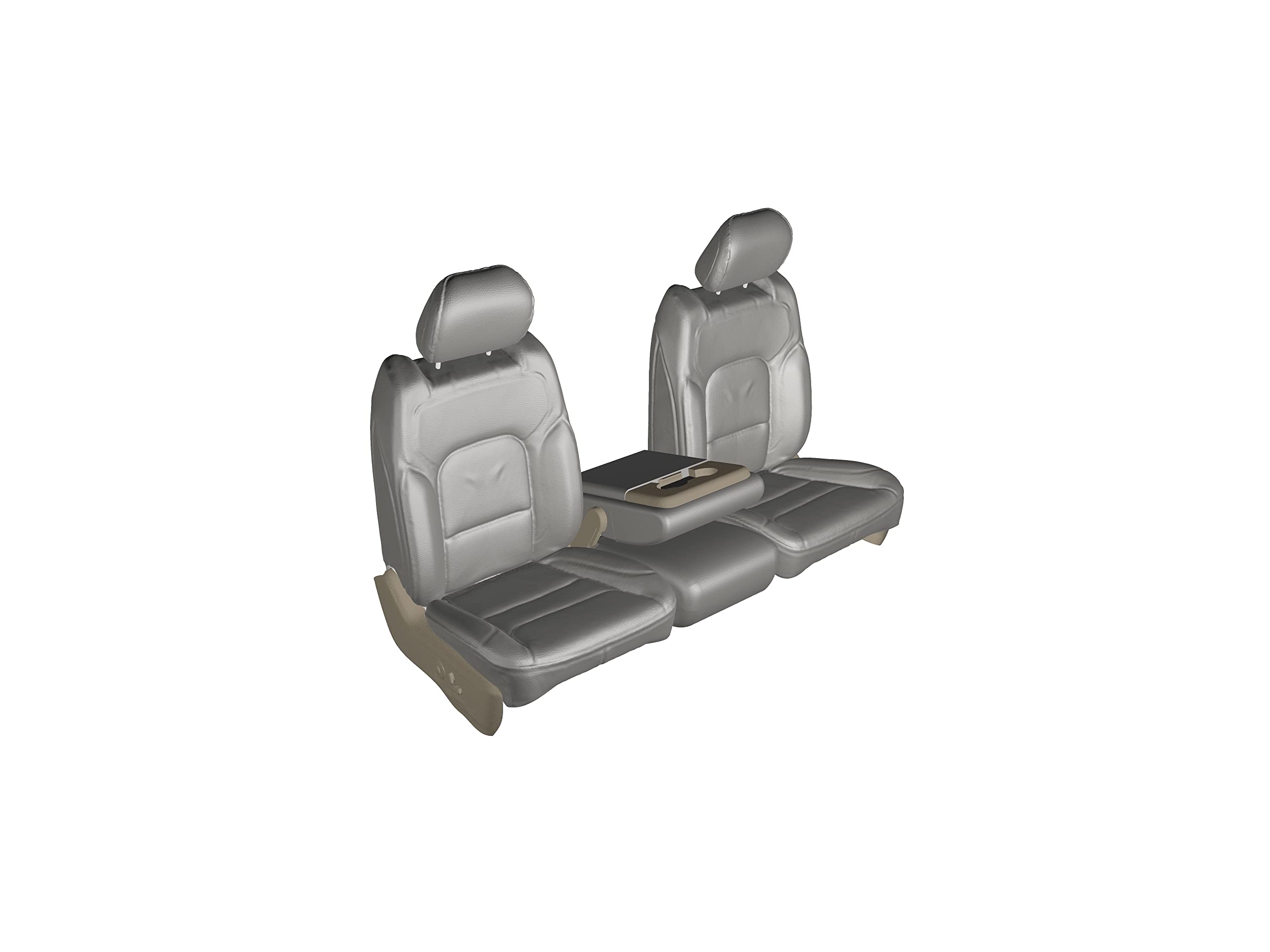 Durafit Custom Seat Covers for 2004-2008 Ford F150 XLT - Full Set (Front 40/20/40 & Rear 60/40 Split) with Integrated Seatbelts - Premium Silver Leatherette - Perfect for Truck Protection & Style Upgrade