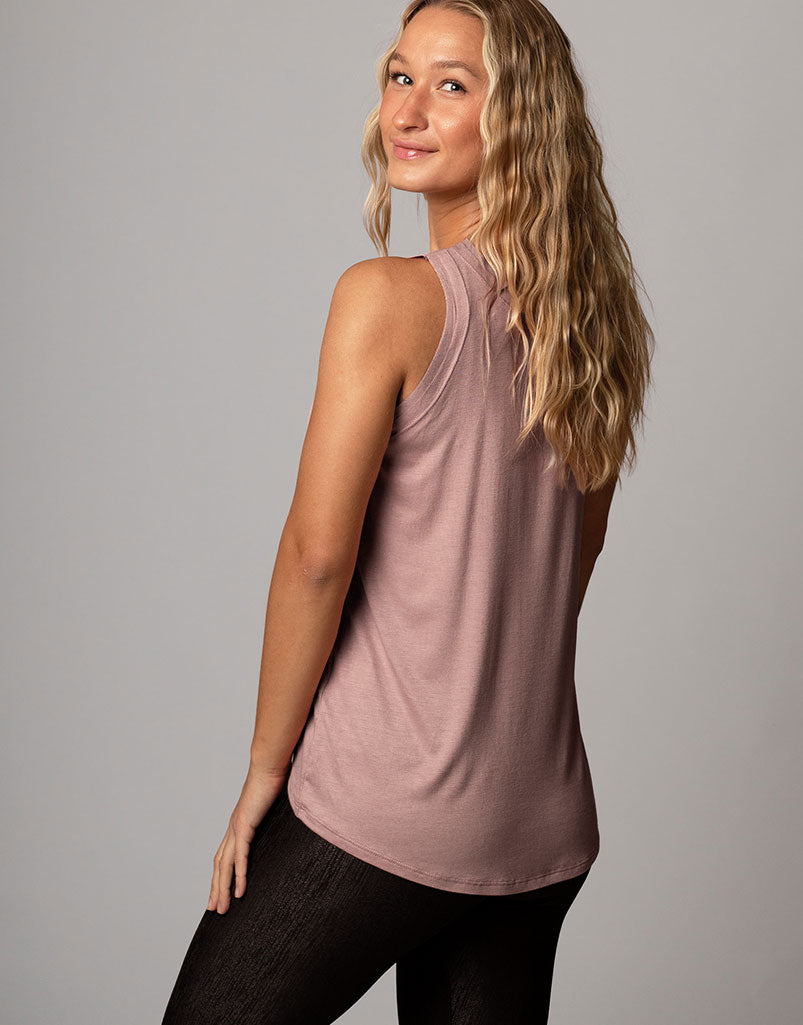 Sunday Tank Top in Pale Mauve - Soft & Comfortable Women's Casual Wear for Summer Outings & Beach Vacations