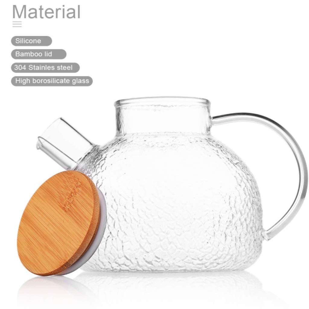 1.0L Borosilicate Glass Kettle with Lid - Heat & Cold Resistant for Milk, Coffee, Tea & Water - Perfect for Home, Office & Camping Use (Color: #1)