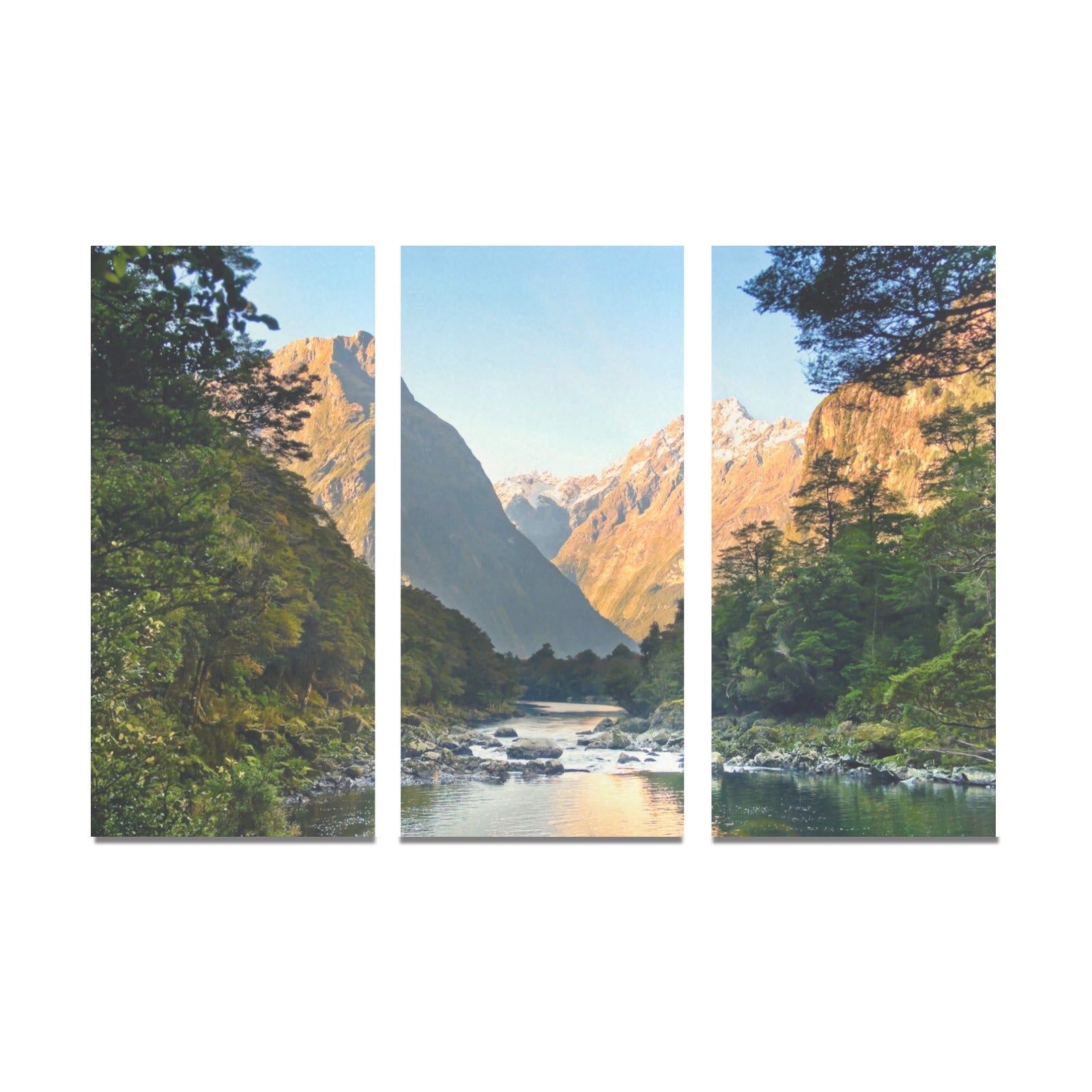 Mountain Valley 3 Piece Canvas Wall Art Set - Framed Landscape Prints for Living Room, Bedroom & Office Decor