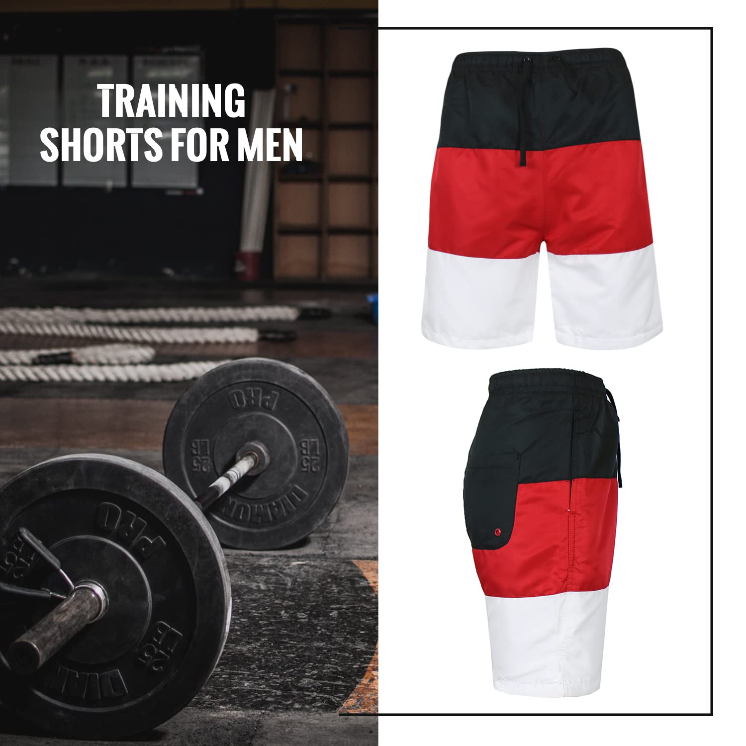 Harvic Men's Active Performance Running Shorts - Quick Dry Mesh Lined Workout Shorts with Pockets for Gym, Jogging & Outdoor Sports