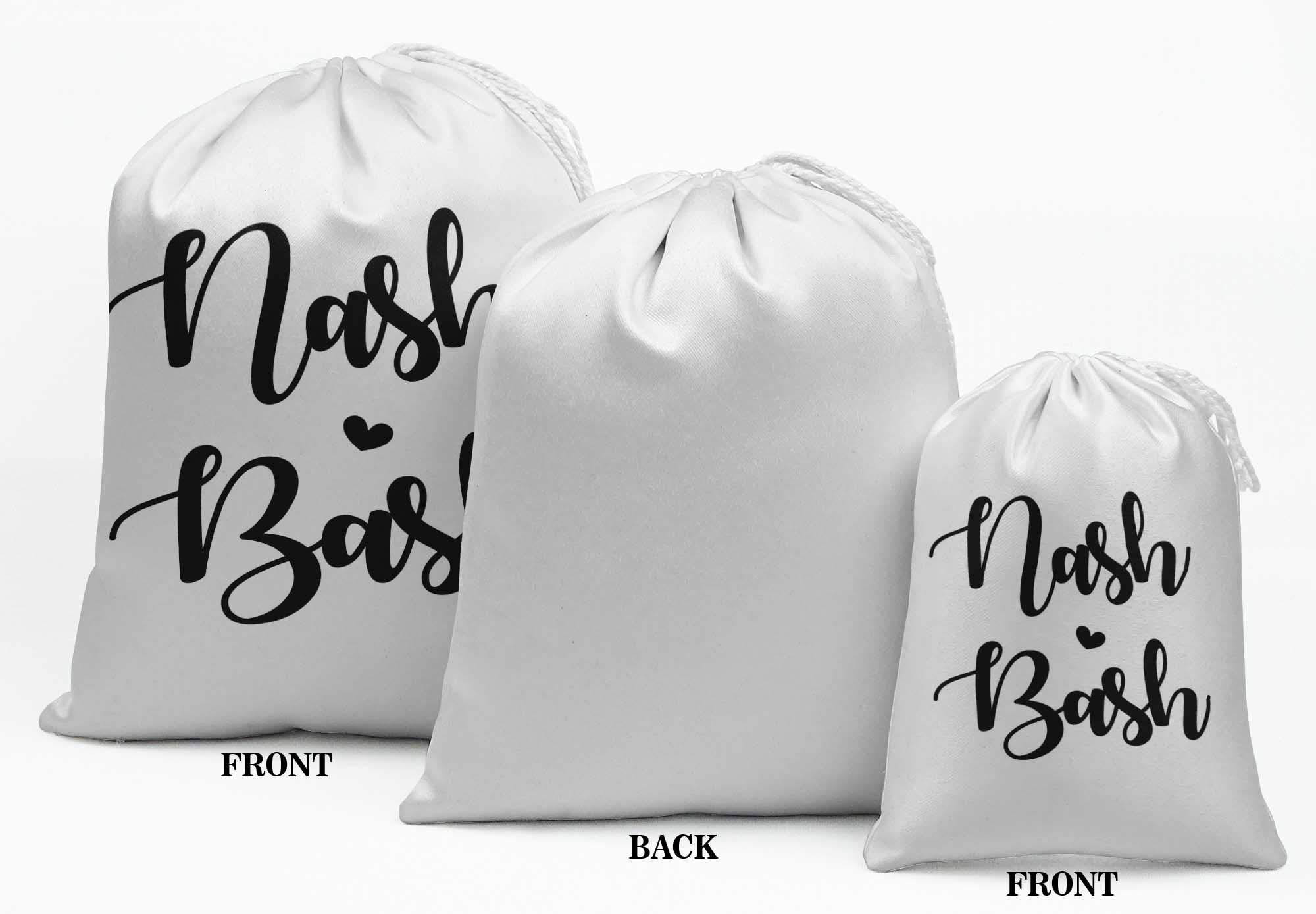 White Nash Bash Bachelorette Party Favor Bags - 15 Pack Gift Pouches for Bridal Showers, Wedding Favors & Girls Night Out