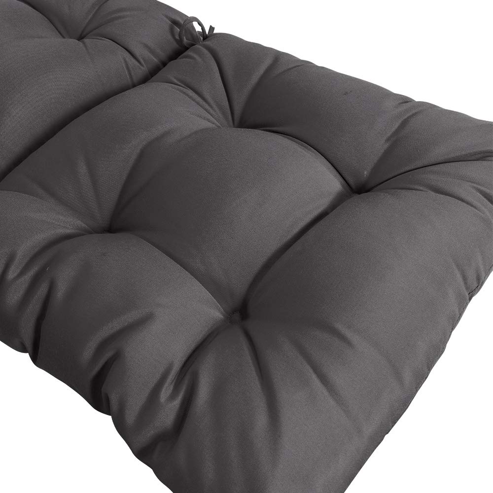 QILLOWAY High Back Chair Cushions - 4 Pack Tufted Indoor/Outdoor Replacement Cushions, Dark Grey - Perfect for Patio Furniture, Dining Chairs, and Lounge Seating