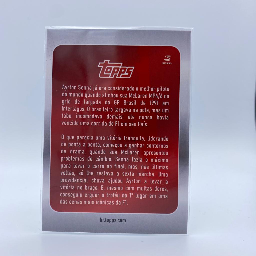 2022 Topps Formula 1 Brazilian Grand Prix Exclusive Ayrton Senna Flag, Cup & Champagne Set - Perfect for F1 Collectors, Race Day Celebrations and Motorsport Memorabilia Displays