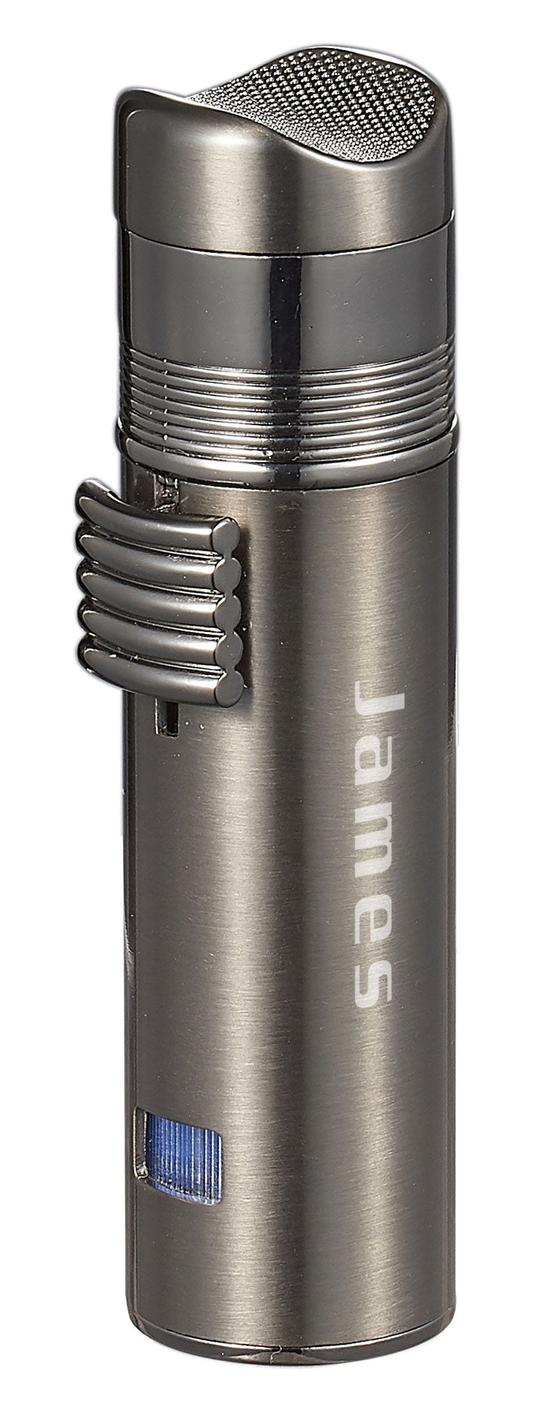 Visol Saddle Triple Torch Lighter - Windproof Butane Lighter for Cigars, Outdoor Camping & BBQ (Gun Metal)
