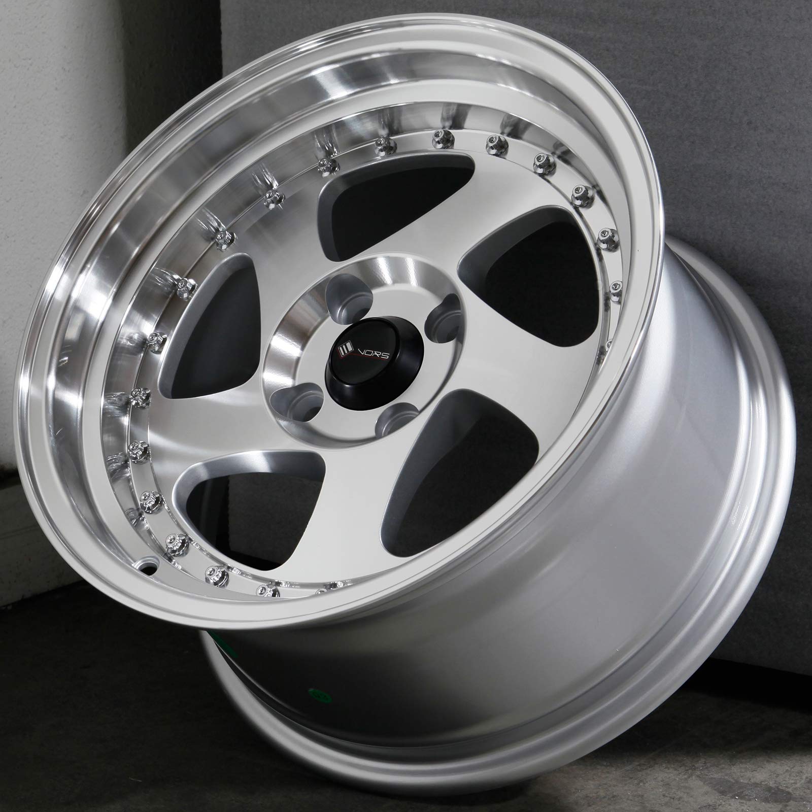 15x8 Vors VR2 Silver Wheel Rim 4x100 Bolt Pattern 73.1mm Hub Bore - Perfect for Honda Civic, Toyota Corolla & Compact Car Upgrades
