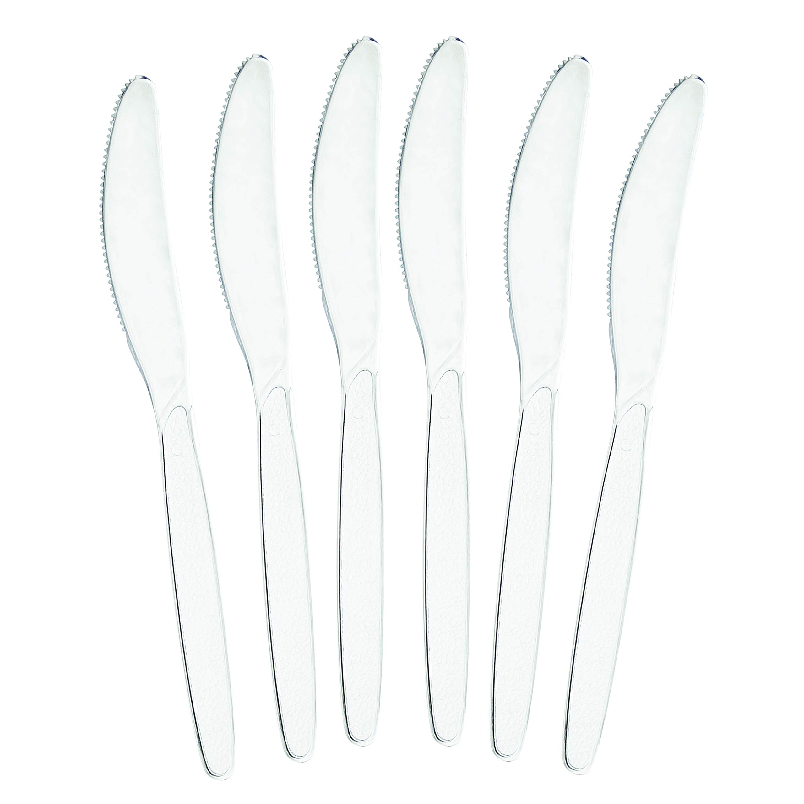 PLASTICPRO Heavyweight Disposable Clear Plastic Knives - 100 Count Bulk Pack | Perfect for Parties, Picnics, Catering & Outdoor Events