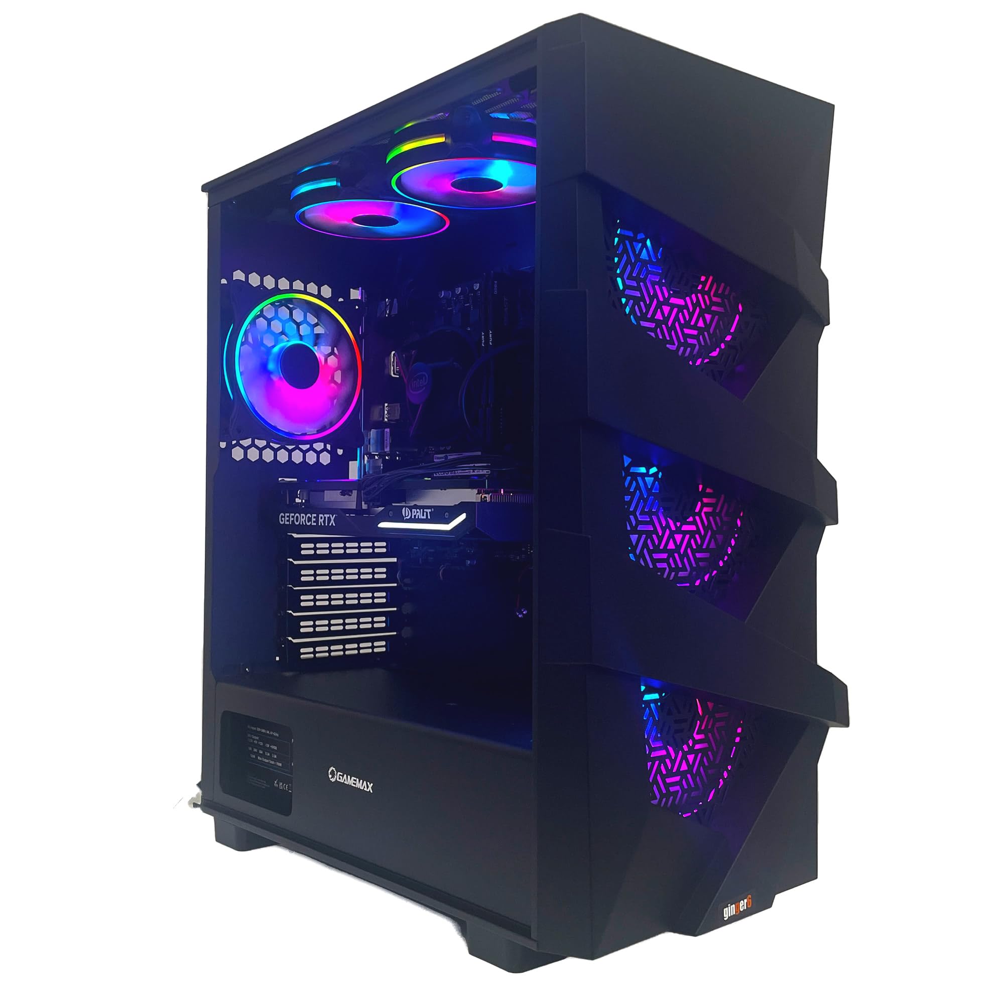 G6 Gaming PC ZEF55B-82WX - AMD Ryzen 7 5800X, Radeon RX 7600 8GB GPU, 2TB M.2 SSD + 2TB HDD, 64GB DDR4 RAM, WiFi 6, Windows 10 - High Performance Gaming Desktop for 4K Gaming, Streaming & Content Creation