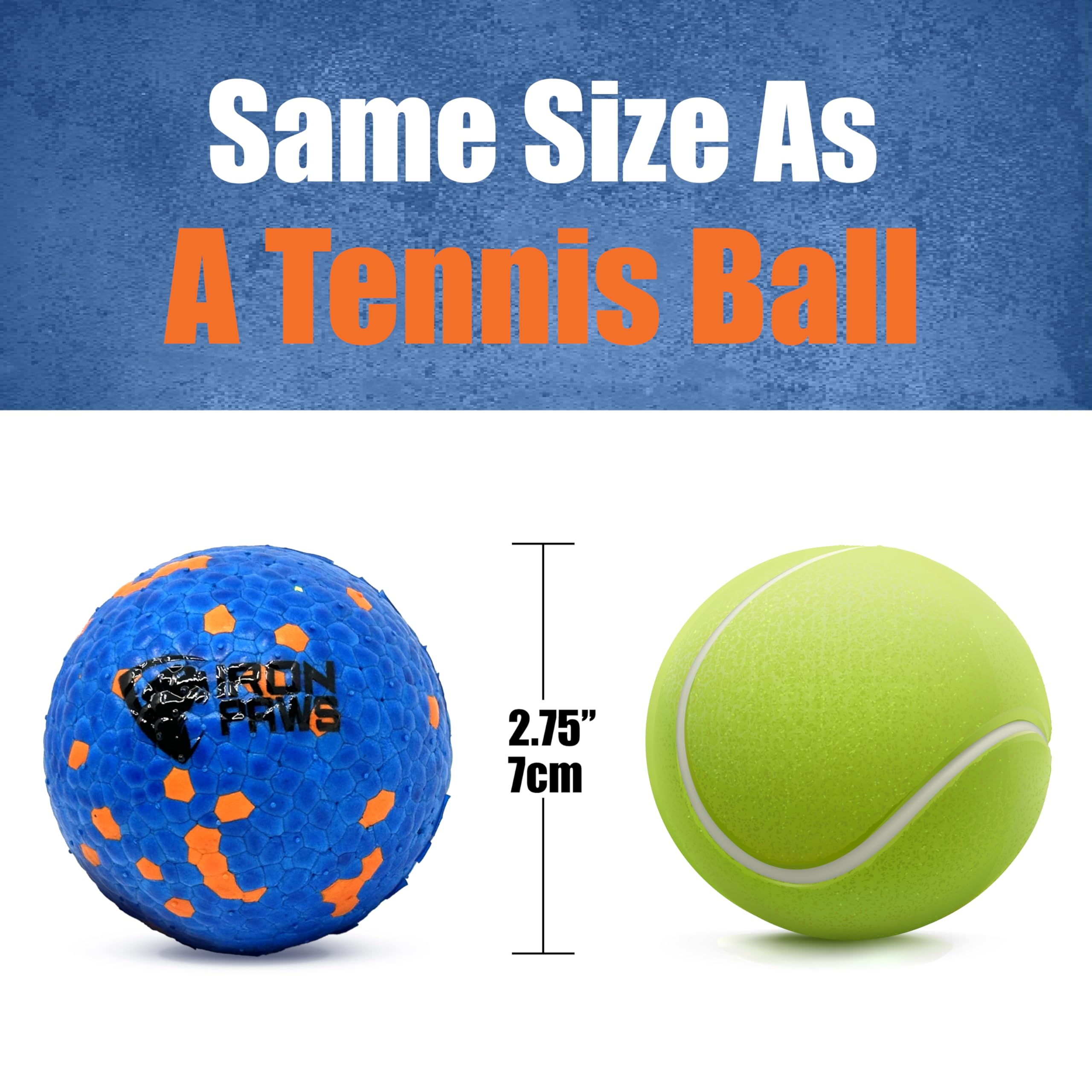 Indestructible Dog Ball - Durable Chew Toy for Aggressive Chewers, Blue Tough Rubber Dog Toy for Fetch, Indoor & Outdoor Play - Perfect for Training, Exercise & Playtime with Large Breed Dogs