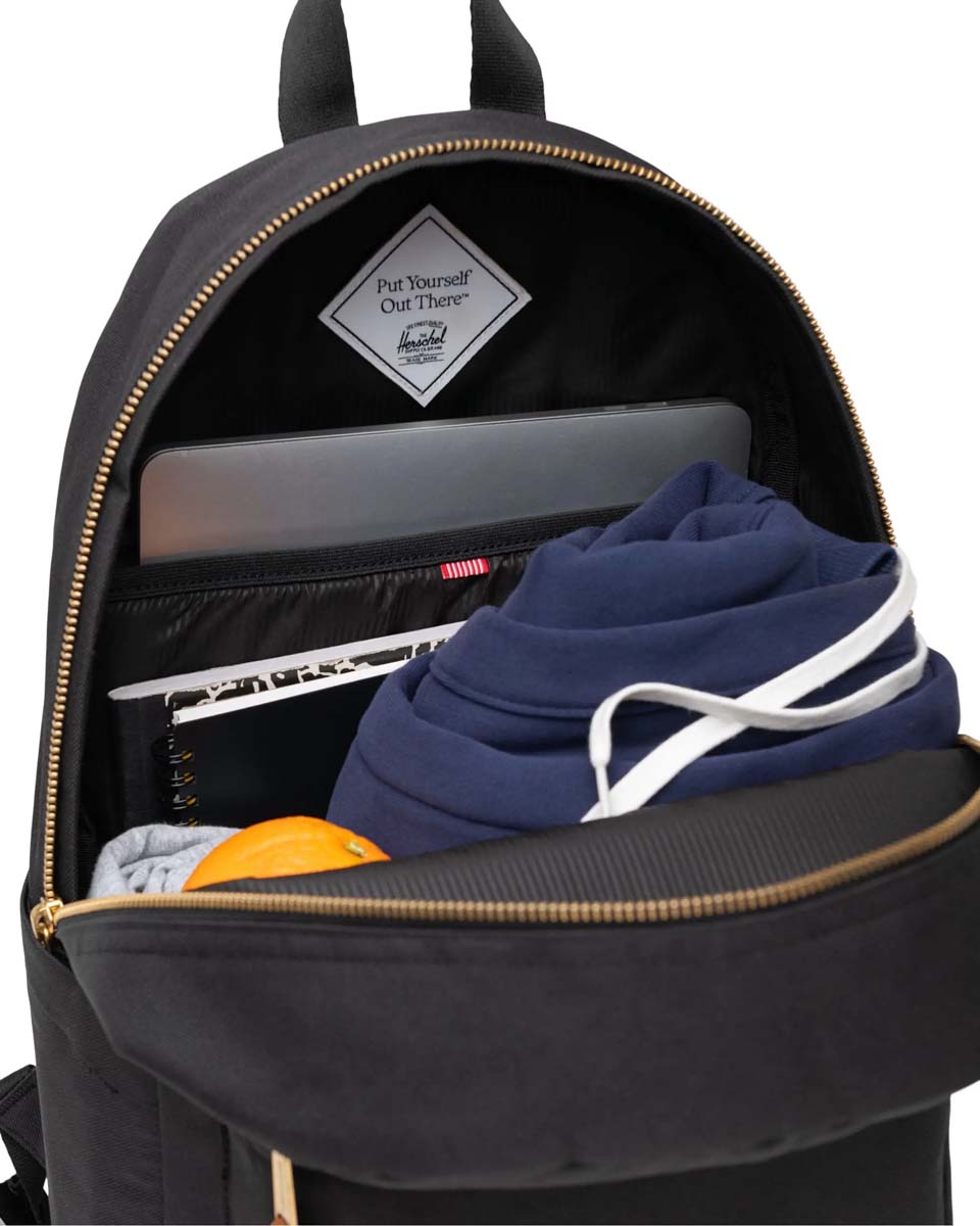 Herschel Settlement Backpack - Black Tonal | Stylish & Durable College Backpack for School, Travel & Everyday Use