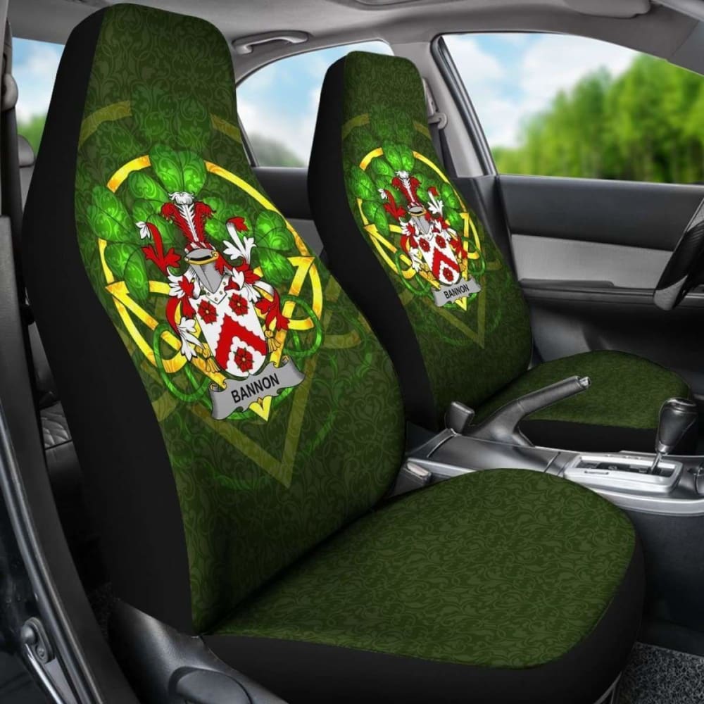 Celtic Shamrock Ireland Car Seat Covers Set of 2 - Premium Universal Fit for Cars, Trucks & SUVs - St. Patrick's Day Gift & Irish-Themed Auto Accessories for Home, Office or Travel Use