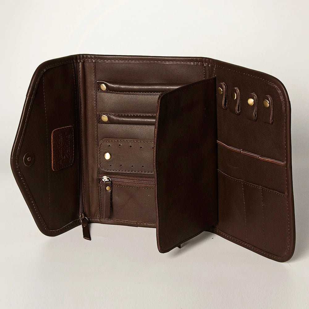 American Darling Hide Jewelry Pouch - Premium Leather Jewelry Organizer for Travel, Storage & Gift Giving | Perfect for Necklaces, Rings & Earrings