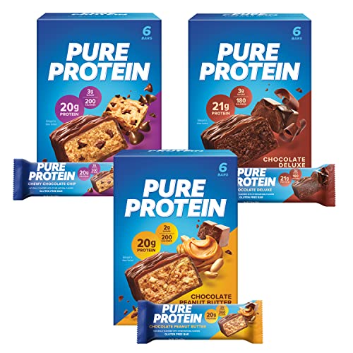 High Protein Bars - Low Sugar, Gluten Free Snacks for Energy & Fitness - 18 Pack