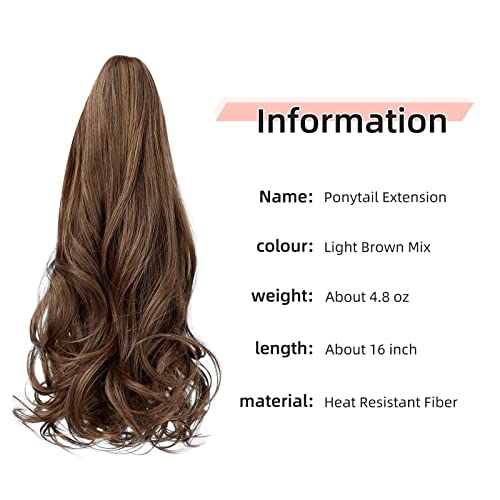 Natural Wavy Ponytail Hair Extension for Women - Clip-in Synthetic Hairpiece for Volume & Length - Perfect for Parties, Weddings & Everyday Styling