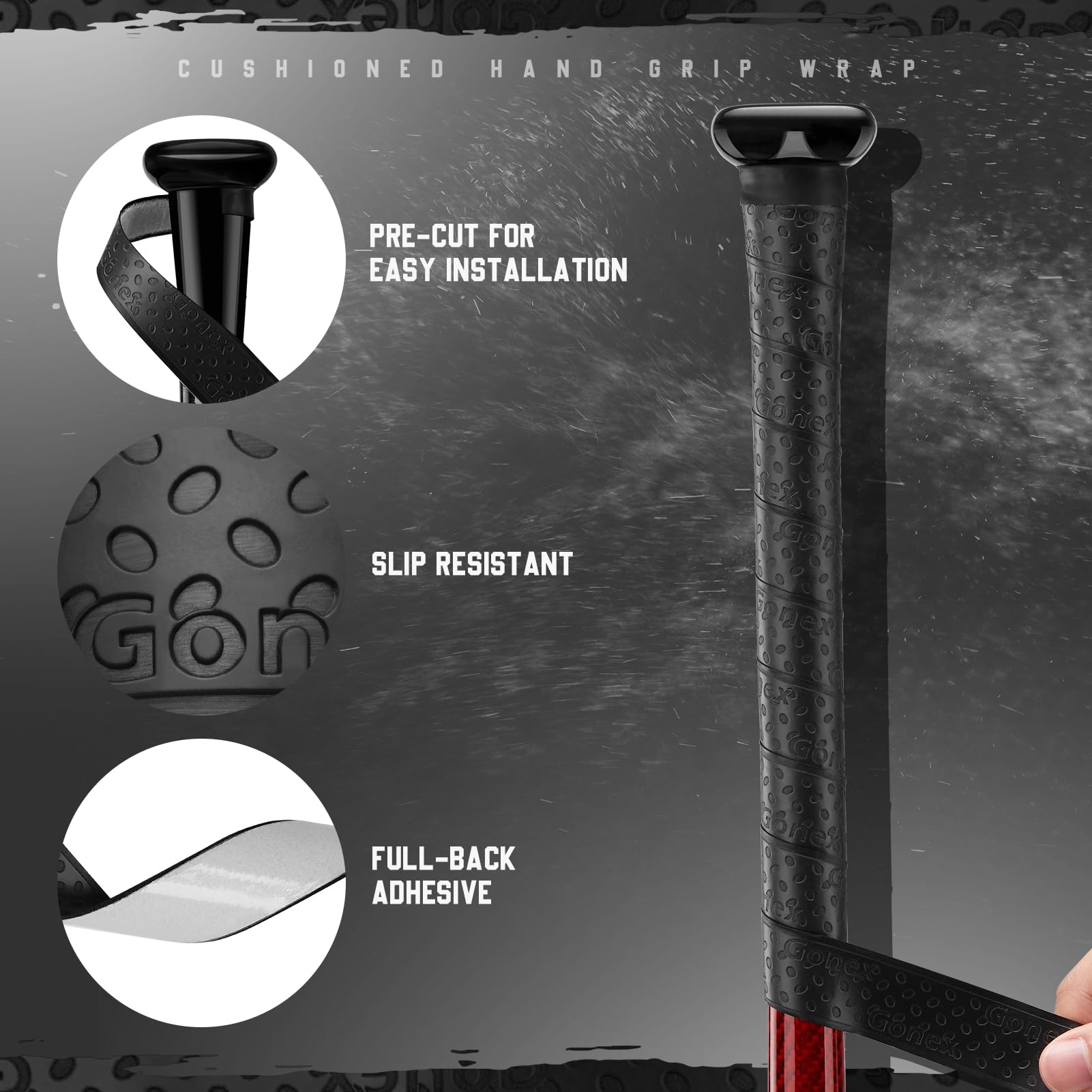Gonex Pro Feel Baseball Bat Grip Tape - 1.1mm Thick, 40.16'' Length, Full Adhesive Back for Superior Control - Ideal for Baseball & Softball Players (1 or 2 Pack Options) - Perfect for Game Day, Practice & Training Sessions