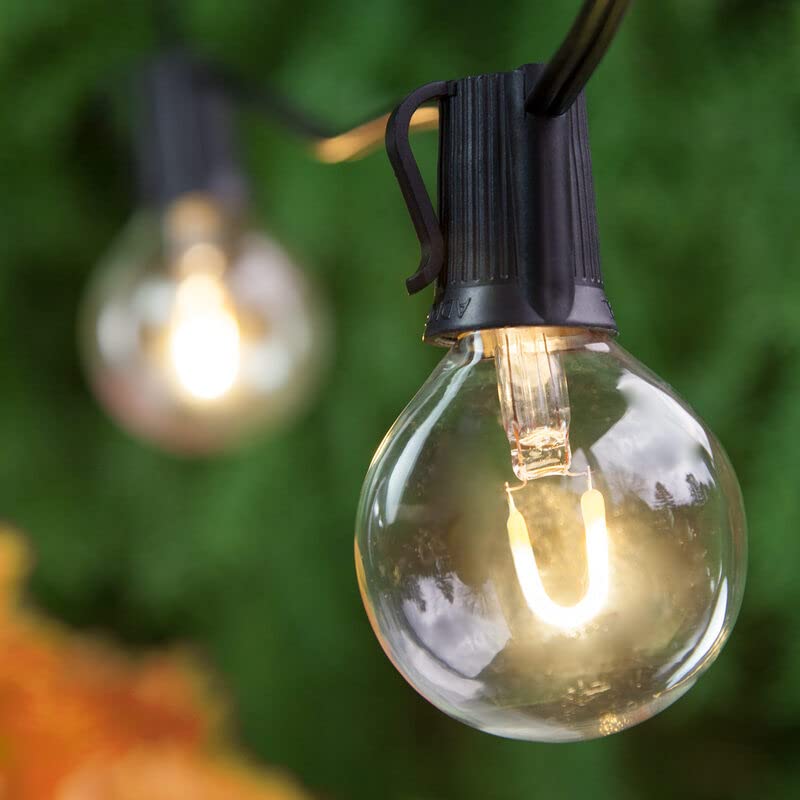 10' Shatterproof Outdoor LED String Lights - Black Wire, 1W per Bulb, Globe Lights for Balcony, Patio, Garden & Backyard Decor - Plug-in (10 Bulbs) - Perfect for Parties, Weddings & Outdoor Lighting