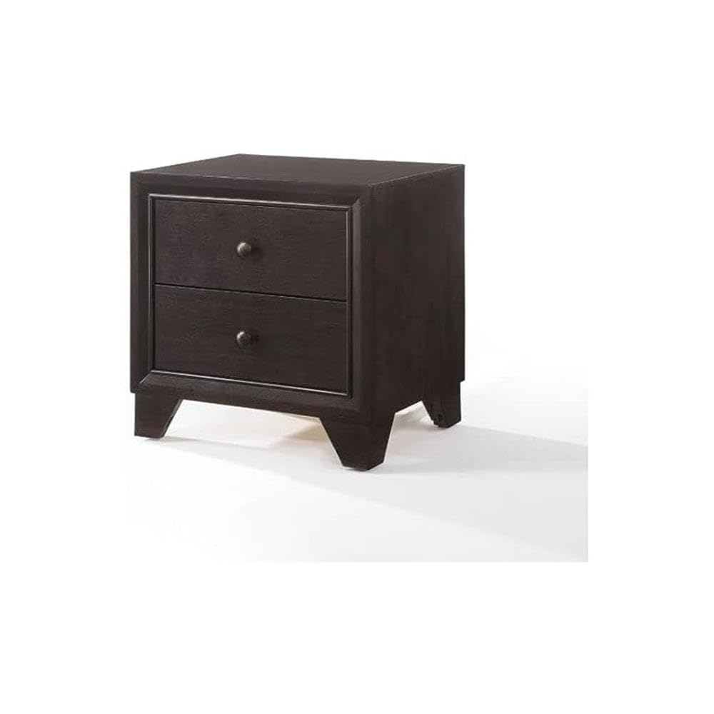 Acme Furniture Madison Wood Nightstand in Espresso - Solid Wood Bedside Table with Storage Drawer for Bedroom, Living Room & Guest Room