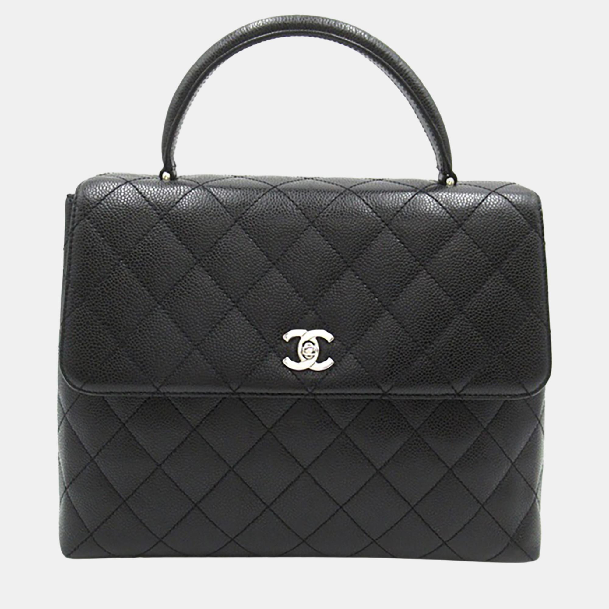 Luxury Black Caviar Kelly Top Handle Bag - Designer Leather Handbag for Women | Perfect for Parties, Weddings & Formal Events
