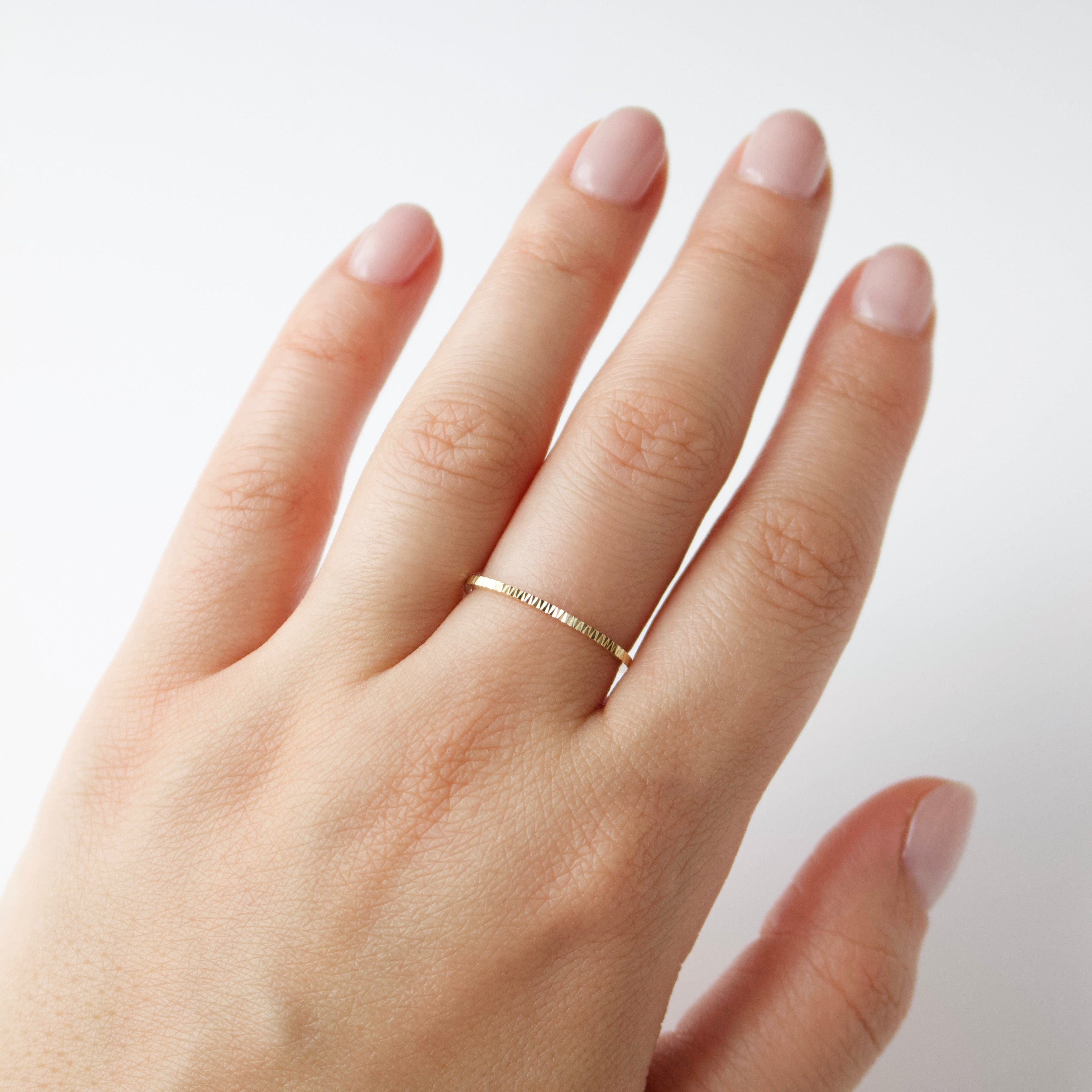 Hyacinth Diamond Cut Band Ring - Elegant Stackable Jewelry for Women, Perfect for Weddings, Anniversaries & Everyday Wear