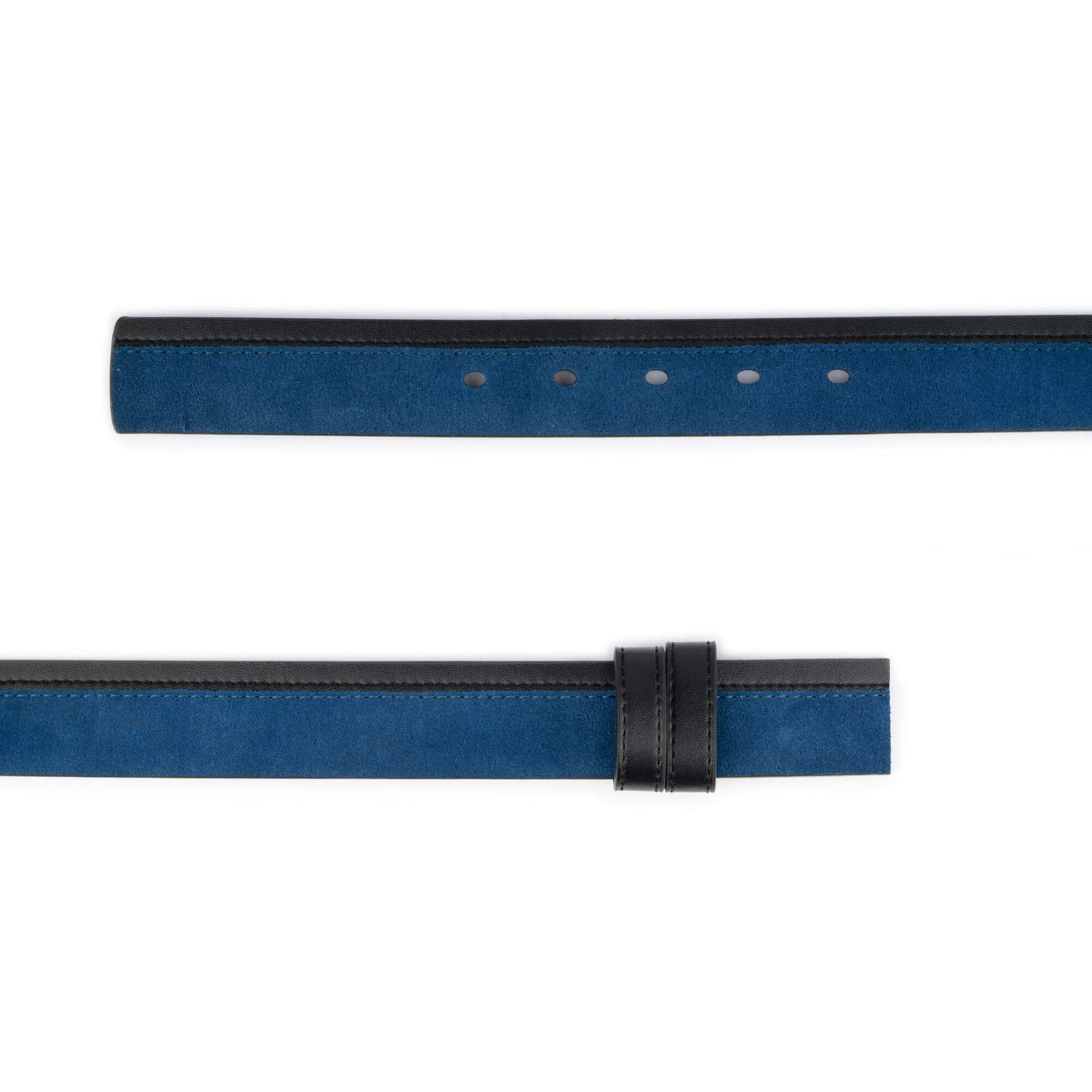 Blue Suede Belt Strap Replacement for Ferragamo Clamp Buckle - Genuine Leather Dress Belt for Men | Perfect for Business Attire & Formal Occasions